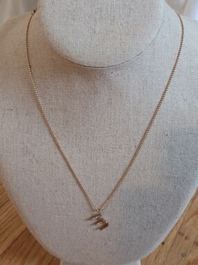 Stella & Dot Rose Gold Initial M Pendant Necklace